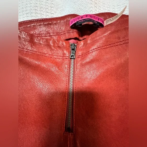 Alice + Olivia Red Leather Zip Fly Pants
Size 2 - Picture 7 of 14